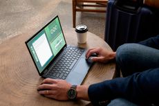 laptop on desk table